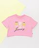 PURPLE UNITED KIDS Single Jersey Knit Half Sleeves Enjoy The Journey Text Printed Crop Tee - Light Pink