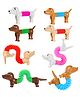 NEGOCIO Plastic Pop Tube Sensory Fidget Toy With Cute Dog Shaped Add More Entertaining And Fun For Kids- PACK OF 1- COLOR MAY VARY