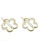 Pihoo Floral Designed Hair Clips - Golden