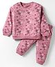 CUCUMBER Sinker Knit Full Sleeves Co-Ord Night Suit With Tiger Print - Pink
