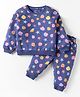 CUCUMBER Sinker Knit Full Sleeves Co-Ord Night Suit with  Star Print - Blue