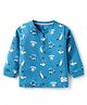 CUCUMBER Sinker Knit Full Sleeves Henley Neck T-Shirt with Golf Print - Royal Blue