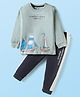 CUCUMBER Sinker Knit Full Sleeves Night Suit With Boat Print - Mint Green