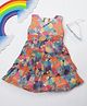 Rassha Sleeveless Floral Printed Layered Dress - Orange