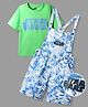 Ollington St. Lucas Single Jersey Knit Oversized Dungaree with Half Sleeves Drop Shoulder T-Shirt & Star Wars Graphics - Multicolor
