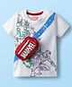 Babyhug Marvel Single Jersey Knit Half Sleeves T-Shirt with Avengers Graphics & Pocket Detailing - White