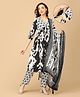 The Mom Store Cotton Knit Three Fourth Sleeves Ethnic Motif Printed Maternity & Nursing Kurta Pant With Dupatta Set - Multi Colour