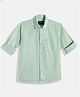 Charchit Cotton Woven Full Sleeves Solid Shirt - Sea Green