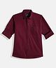 Charchit Cotton Woven Full Sleeves Solid Shirt - Wine
