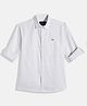 Charchit Cotton Woven Full Sleeves Solid Shirt - White