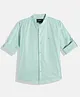 Charchit Cotton Woven Full Sleeves Solid Shirt - Sea Green