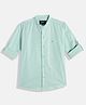 Charchit Cotton Woven Full Sleeves Solid Shirt - Sea Green