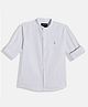 Charchit Cotton Woven Full Sleeves Solid Shirt - White