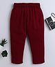 BAATCHEET Cotton Linen Woven Chevron Embroidered Pant - Cherry
