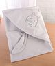 Simply Terry Knit Hooded Hippo Printed Towel & Wrapper L 80 x B 80 cm - Grey