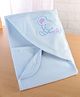 Simply Terry Knit Hooded Elephant Printed Towel & Wrapper L 80 x B 80 cm - Light Blue