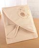 Simply Terry Knit Hooded Teddy Printed Towel & Wrapper L 80 x B 80 cm - Peach