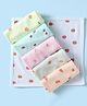 Simply Terry Knit Tropical Print Wash Cloths Pack of 6 L 25 x B 25 cm - Sea Green Pink & Light Blue