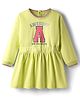 Babyhug Cotton Woven Full Sleeves Winter Frocks with Awesome Print - Yellow