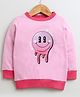 BUMZEE Looper Knit Full Sleeves Smiley Printed Sweatshirt - Pink