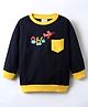 BUMZEE Looper Knit Full Sleeves Aeroplane Printed Sweatshirt - Navy Blue