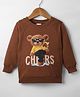 BUMZEE Looper Knit Full Raglan Sleeves Bear Printed Sweatshirt - Brown