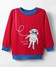 BUMZEE Looper Knit Full Sleeves Astronaut Printed Sweatshirt - Red