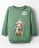 BUMZEE Looper Knit Full Sleeves Bear Printed Sweatshirt - Green