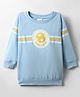 BUMZEE Looper Knit Full Raglan Sleeves Football Printed Sweatshirt - Sky Blue