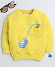 BUMZEE Cotton Knit Full Sleeves Sweatshirt With Elephant & Monkey Print - Yellow