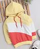 BUMZEE Cotton Knit Full Sleeves Hooded Sweatshirt With Cut & Sew Design - Multicolor