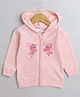 BUMZEE Cotton Looper Knit Full Sleeves Angel Printed Sweat Jacket With Hood & Front Zipper - Pink