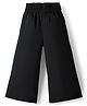 Kookie Kids Poplin Woven Full Length Solid Wide Leg Pant With Pockets & Elasticated Waist - Black