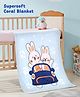 ZOE Supersoft Coral Blanket Bunny in Car Print - Blue| Machine Washable| Soft Breathable Material| Wrinkle Resistant| Quick Dry