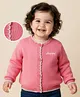 Babyoye 100% Cotton Full Sleeves Cardigan With Embroidery - Pink