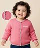 Babyoye 100% Cotton Full Sleeves Cardigan With Embroidery - Pink