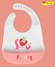JOY BUZZ Joy Buzz Waterproof Silicone Bibs For Baby With Crumb Catcher Pocket With 6 Point Adjustable Closure - White
