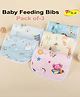 JOY BUZZ Joy Buzz Waterproof Feeding Bibs with Snap Button Closure Printed Pack of 3- Multicolor