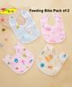 JOY BUZZ Joy Buzz Waterproof Feeding Bibs with Snap Button Closure Printed Pack of 2- Multicolor