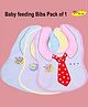 Joy Buzz Tie Printed Waterproof Feeding Bibs with Snap Button Closure Printed Bibs Pack of 1- Multicolor