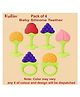 Kritiu Baby Silicone Teether, Fruit Teether For Toddlers,100% Food Grade Silicone Teether, Non-Toxic & Latex Free Suitable For Kids Above 6 Months+-Multicolor-(Pack of 4)