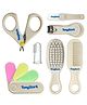 Tony Stark 7-in-1 Baby Grooming Kit  Portable Newborn Care Set with Finger Brush, Hair Brush, Comb, Nail Scissors, Nail Clipper, Tweezers & Nail File  for Newborns, Infants & Toddlers (White, 0M+)
