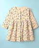CUCUMBER Interlock Knit Full Sleeves Candy Print Frock - Cream