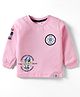 CUCUMBER Sinker Knit Full Sleeves T-Shirt with Skateboard Print - Pink