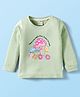 CUCUMBER Sinker Knit Full Sleeves T-Shirt With Floral & Mushroom Print - Light Green