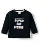 CUCUMBER Sinker Knit Full Sleeves T-Shirt with My Brother is my Super Hero Text Print - Black