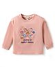 CUCUMBER Sinker Knit Full Sleeves T-Shirt with Center Of Daddy Universe Text Print - Pink
