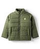 Pine Kids Woven Full Sleeves Solid Coloured Padded Jacket - Green