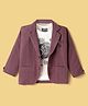 Dapper Dudes Full Sleeves Textured Blazer With Tee - Onion Pink