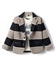Dapper Dudes Full Sleeves Striped Blazer With Typography Printed Tee - Navy Blue